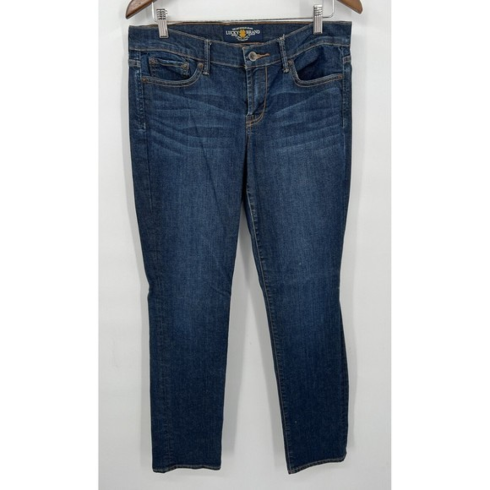 Lucky Brand 8/29 Sweet 'N Straight Jeans Womens Dark Wash Blue Mid‎ Rise Denim